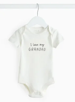Cream I Love My Grandad Slogan Bodysuit   Up to 1 mth