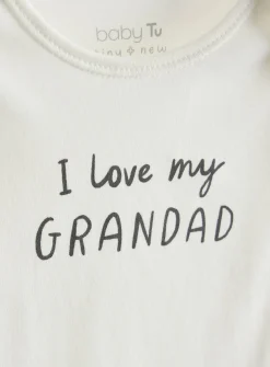 Cream I Love My Grandad Slogan Bodysuit   Up to 1 mth