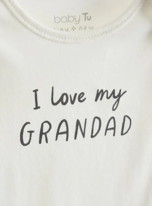 Cream I Love My Grandad Slogan Bodysuit   Up to 1 mth