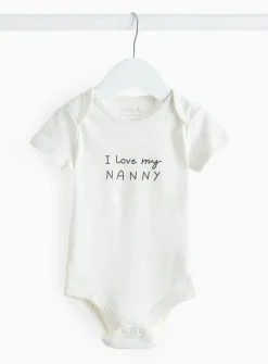 Cream I Love My Nanny Slogan Bodysuit 6-9 months