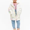 Cream Iridescent Fleece Lined Mac Coat 11-12 years