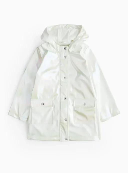 Cream Iridescent Hooded Mac 3-4 years