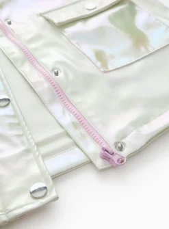 Cream Iridescent Hooded Mac 3-4 years