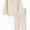 Cream Knitted Jumper & Leggings Set Up to 3 mths