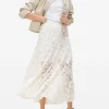 Cream Lace Maxi Skirt 12