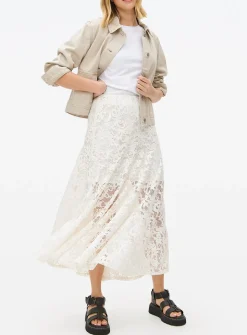 Cream Lace Maxi Skirt 12