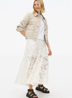 Cream Lace Maxi Skirt 12