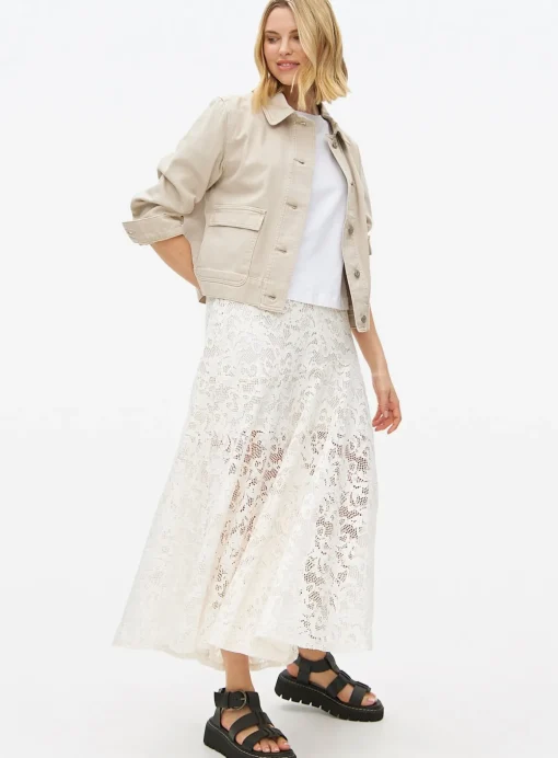Cream Lace Maxi Skirt 12