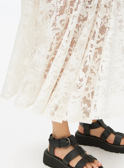 Cream Lace Maxi Skirt 12