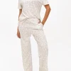 Cream Leopard Printed Co-ord Pyjama Bottoms S