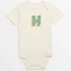 Cream Letter 'H' Cotton Bodysuit Newborn