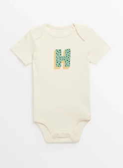 Cream Letter 'H' Cotton Bodysuit Newborn