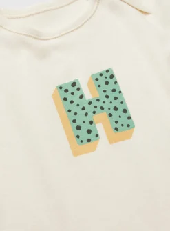 Cream Letter 'H' Cotton Bodysuit Newborn