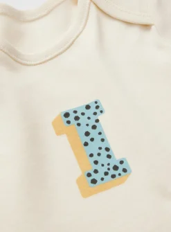 Cream Letter 'I' Cotton Bodysuit Up to 1 mth