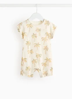 Cream Palm Tree Print Romper 12-18 months