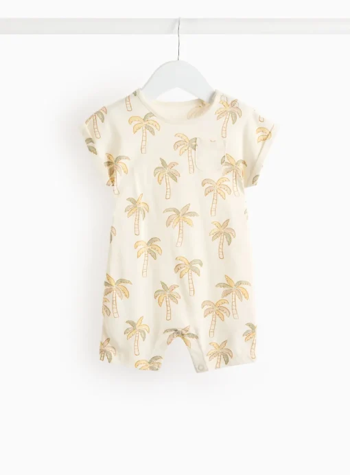 Cream Palm Tree Print Romper 12-18 months