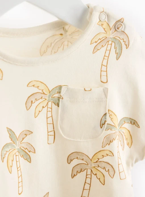 Cream Palm Tree Print Romper 12-18 months
