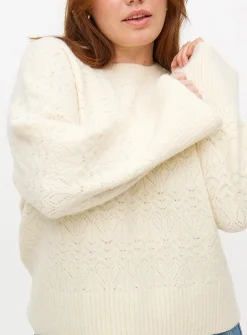 Cream Pointelle Knitted Jumper 12