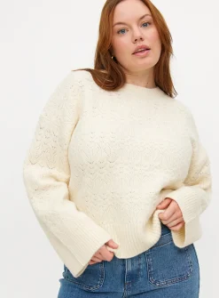 Cream Pointelle Knitted Jumper 12