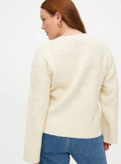 Cream Pointelle Knitted Jumper 12