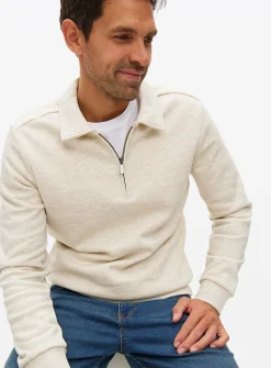 Cream Quarter Zip Sweatshirt XXXL