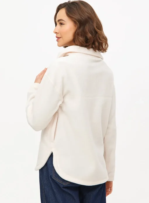 Cream Quarter-Zip Fleece Jumper M