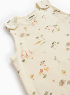 Cream Safari Print 0.5 Tog Sleeping Bag 18-24 months