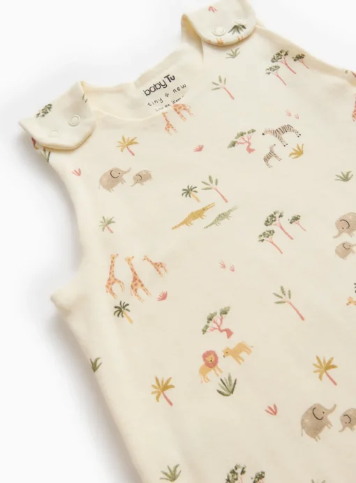 Cream Safari Print 0.5 Tog Sleeping Bag 18-24 months
