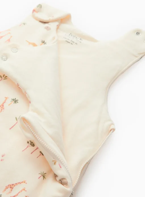 Cream Safari Print 2.5 Tog Sleeping Bag 0-6 Months