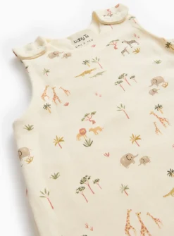 Cream Safari Printed 1.5 Tog Sleepsuit 18-24 months