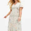 Cream Scarf Printed Midaxi Tea Dress 20R