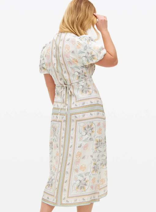 Cream Scarf Printed Midaxi Tea Dress 20R