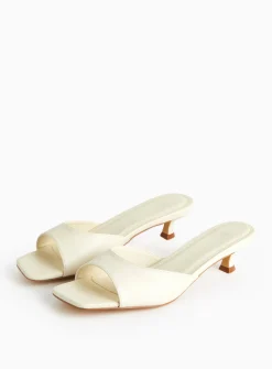 Cream Slip-On Mule Sandals 7