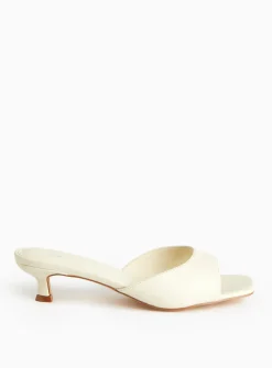 Cream Slip-On Mule Sandals 7
