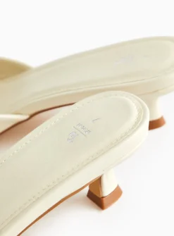 Cream Slip-On Mule Sandals 7
