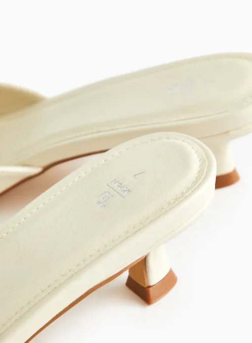 Cream Slip-On Mule Sandals 7