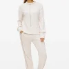 Cream Soft Touch Piping Coord Straight Leg Joggers S