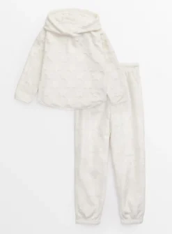 Cream Star Embossed Hooded Pyjama Set 4-5 years