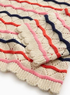 Cream Stripe Crochet Jumper 6 years