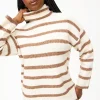 Cream Stripe Roll Neck Jumper 10