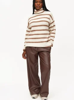 Cream Stripe Roll Neck Jumper 10