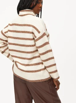 Cream Stripe Roll Neck Jumper 10