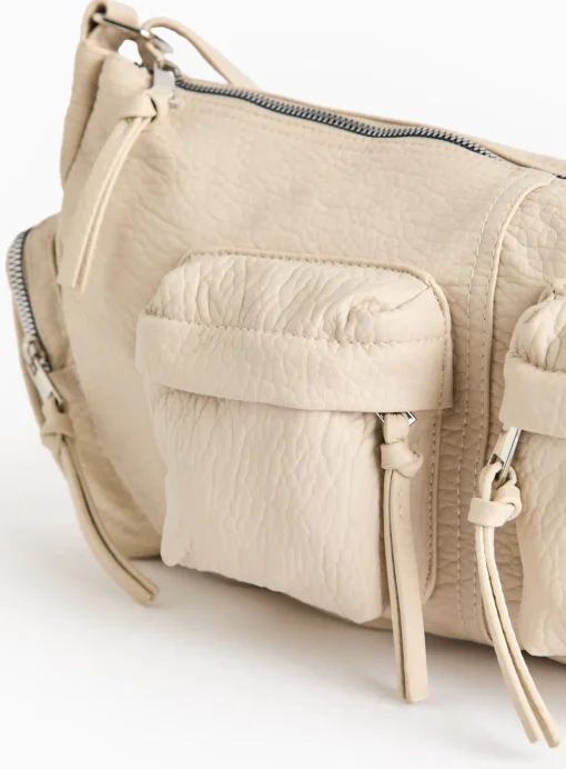 Cream Washed Cargo Shoulder Bag One Size