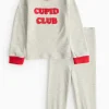 Cupid Club Print Grey Pyjama Set Up to 3 mths