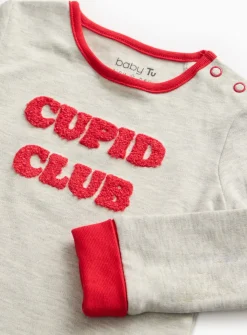 Cupid Club Print Grey Pyjama Set Up to 3 mths
