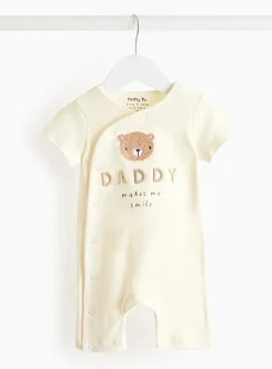 Daddy Makes Me Smile Slogan Romper 9-12 months