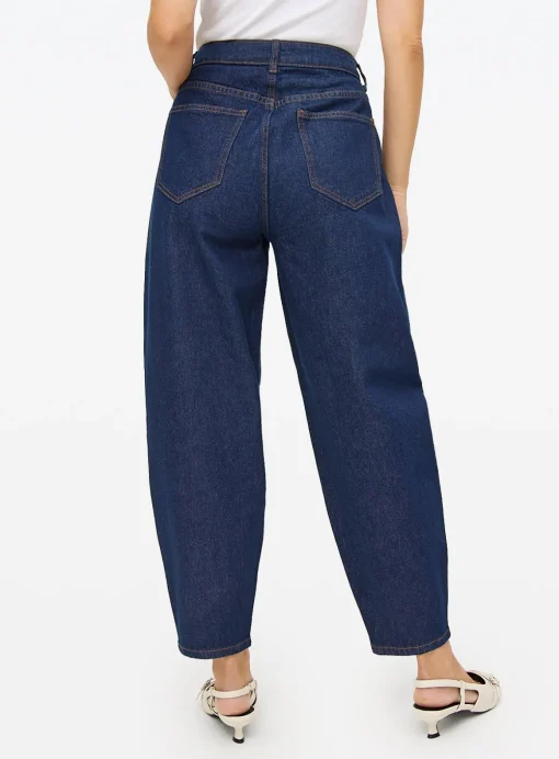 Dark Denim Rinse Barrel Leg Jeans 8S