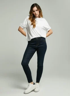 Dark Denim Skinny Jeans With Stretch 8S