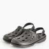 Dark Grey Ankle Strap Eva Clogs 9