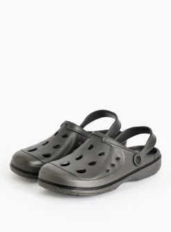 Dark Grey Ankle Strap Eva Clogs 9
